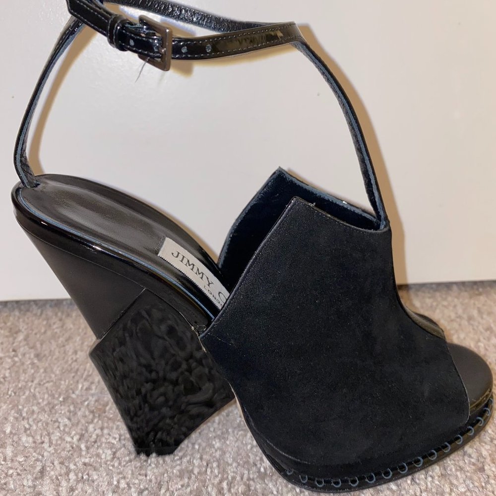 Jimmy Choo Kascade T-Strap Black Heels
